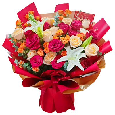 濮阳19朵玫瑰百合，爱情永不凋零