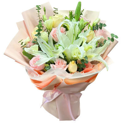 濮阳10朵玫瑰百合混搭，爱是难忘时刻